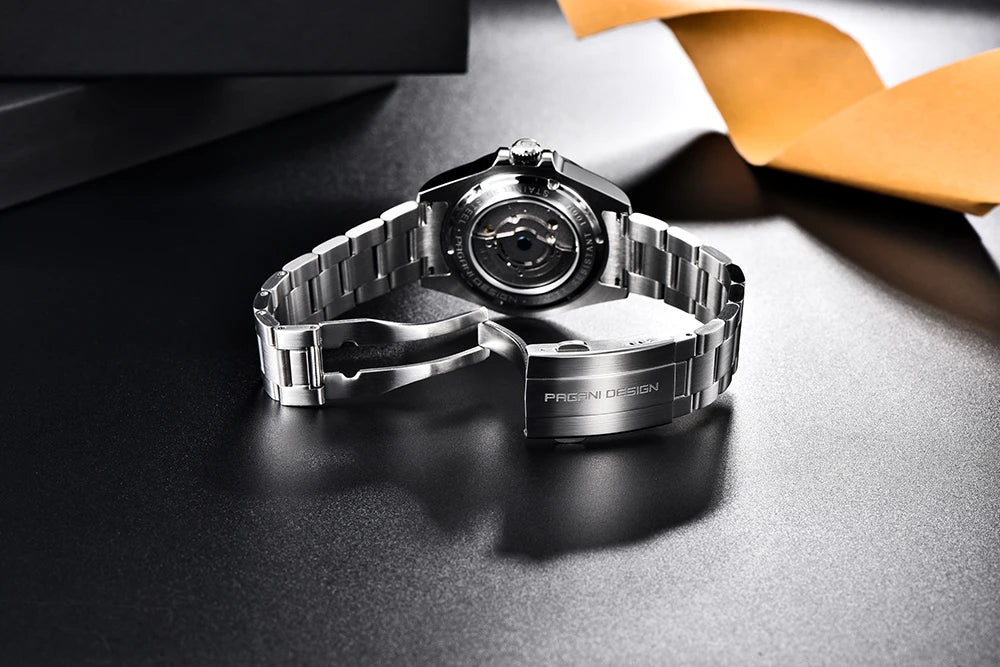 PAGANI DESIGN 2026 New Automatic Machinery Men's Watch GMT DG5833 Stainless Steel Sapphire Crystal 10 Bar Waterproof Watch