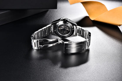 PAGANI DESIGN 2026 New Automatic Machinery Men's Watch GMT DG5833 Stainless Steel Sapphire Crystal 10 Bar Waterproof Watch