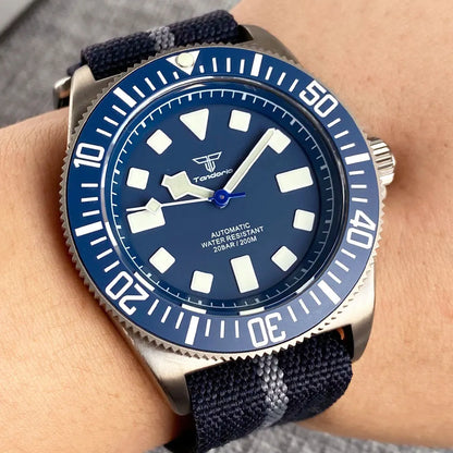 Titanium Case Tandorio 42mm Retro FXD NH35 PT5000 Mechanical Men's Watch Sapphire 200M Diver Watches Luminous Watches for Men