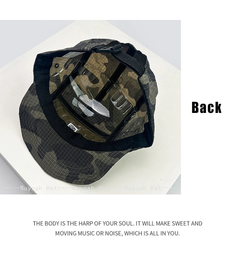 New Unisex CAMO Quick Drying Letter Embroidery Baseball Hats Sunshade Color Block Breathable Personal Peaked Caps Versatile ins