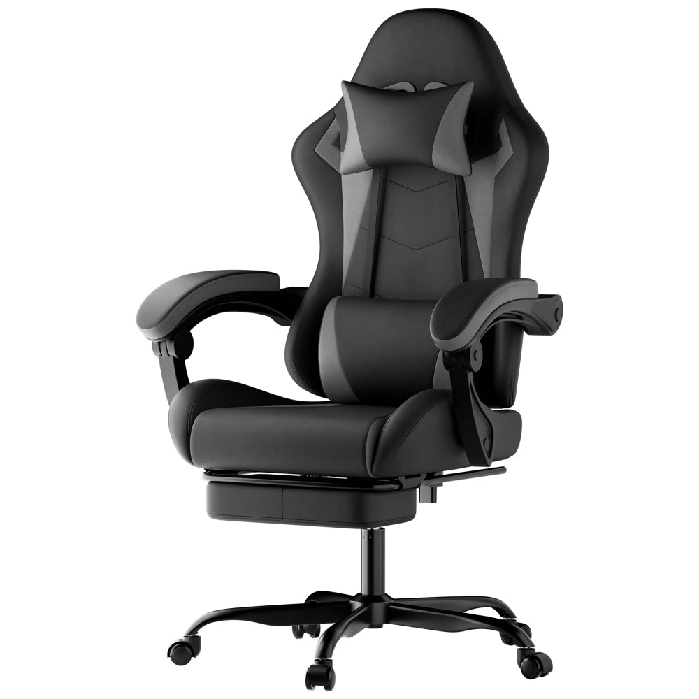 Gaming Chair Ergonomic Gaming Chair with Waist Cushion and Headrest, Office Chair Height Adjustable, Chair for Adult Girls Boy
