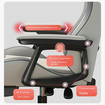 Modern Ergonomic Computer Office Chair with Footrest, Adjustable Height, Swivel Executive Desk Chair, Reclining Gaming Chair for Home & Study