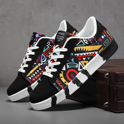 Nouvelles Chaussures de Skateboard Tendance pour Hommes – Baskets Décontractées Antidérapantes en Toile à Motifs pour la Marche en Extérieur – Zapatos Sportifs pour Homme