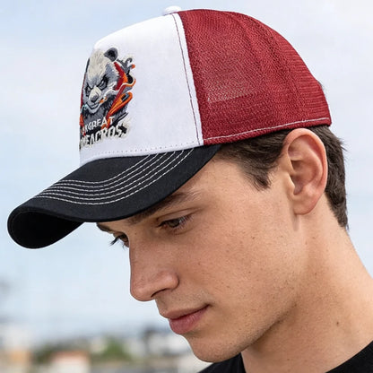 Styl unisex – fajna czapka z daszkiem z haftem pandy, eleganckie czapki typu trucker dla mężczyzn i kobiet, oddychająca czapka letnia do noszenia na co dzień i na świeżym powietrzu