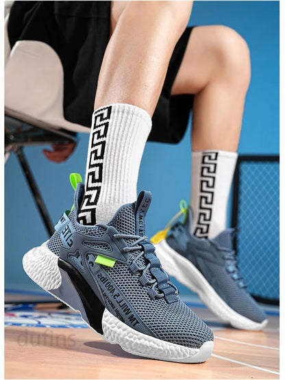 Nya herrskor, sneakers, lätta, casual, mode, löpning, elastiska, fritid, utomhus, mesh, sommar, sport, tennis, herr, promenad, storlek