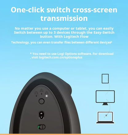 Logitech Lift Ergonomic Bluetooth Wireless Vertical Mouse Small Business Office Mouse Switch Between 3 Devices in Seconds