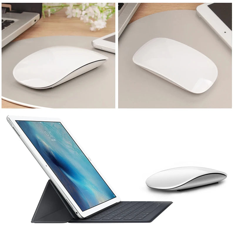 Magic Dual Mode Wireless Mouse Bluetooth Rechargeable Touch Mouse for MacBook, Laptop & PC, Slim Ergonomic Bluetooth Wireless Mouse