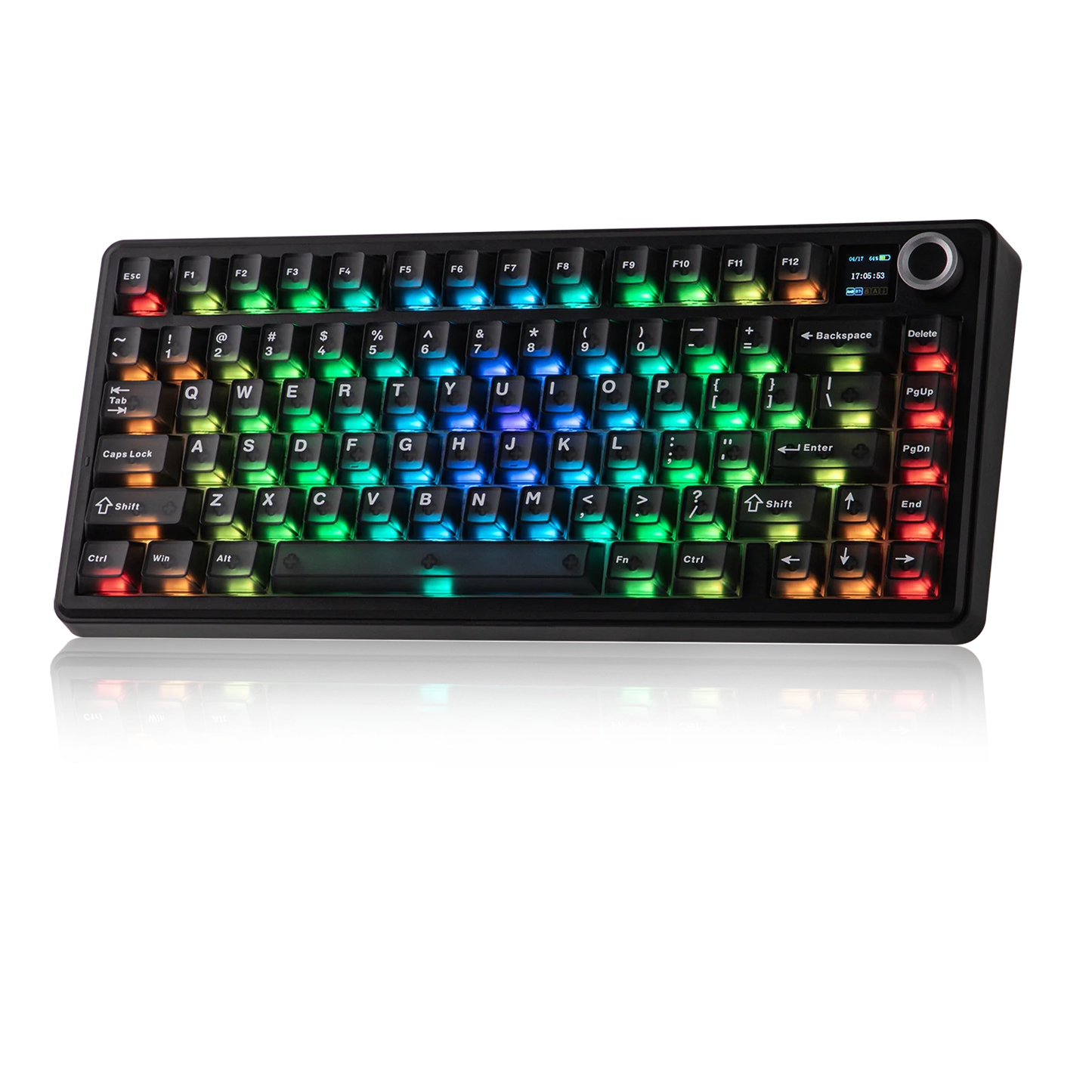 EPOMAKER X AULA F75 MAX Compact 75% Wired/BT5.0/2.4GHz Wireless Mechanical Gaming Keyboard with TFT Screen & Knob for PC/Mac