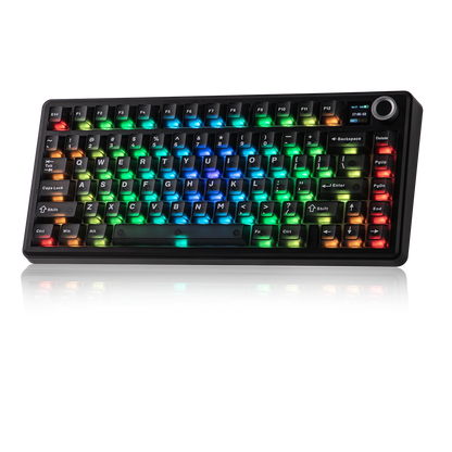 EPOMAKER X AULA F75 MAX Compact 75% Wired/BT5.0/2.4GHz Wireless Mechanical Gaming Keyboard with TFT Screen & Knob for PC/Mac