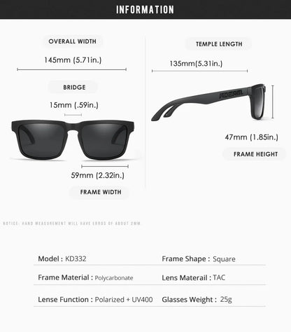 Kdeam 2026 High Quality Polarized Sunglasses for Men Transparent Gray Frame Fashion Unisex Outdoor Luxury Eyeglasses For Couple