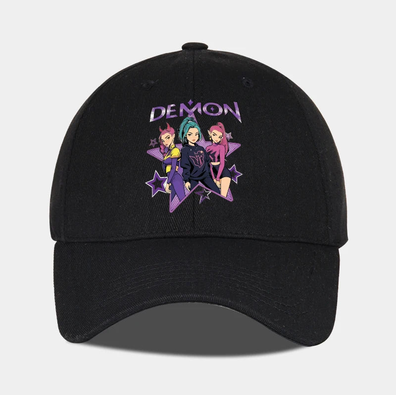 Demon Girl Group Cartoon Print Baseball Cap Men Women Y2K Streetwear  Adjustable Dad Hat Sun Hat