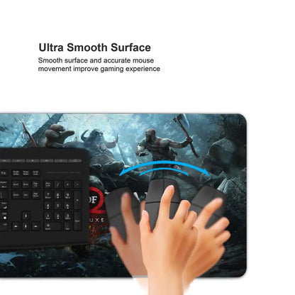Xxl Mouse Pad God of War Desk Mat Gaming Accessories Keyboard Computer Mousepad Gamer Large Pc Cabinet Office Table Carpet Rug