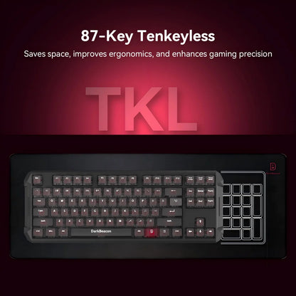 DarKBeacon RGB 87 Keys Compact TKL Keyboard USB Wired Hot-Swappable Silent Mechanical Keyboards for Windows Laptop PC Game Work