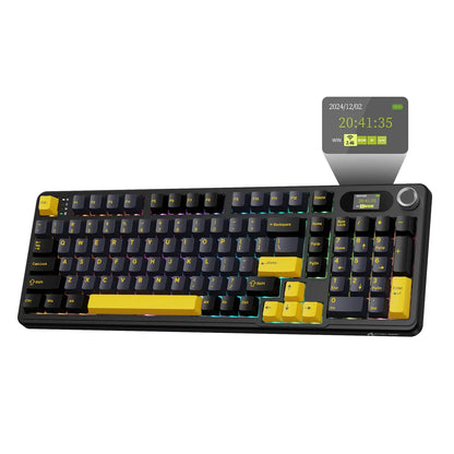 ATTACK SHARK X98PRO Wireless Mechanical Keyboard, Gasket Hot Swappable, PBT Keycaps, LED matrix screen,4000mAh