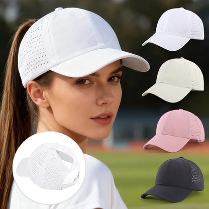 Casquettes pour femmes à queue de cheval, casquettes de baseball d'été à séchage rapide pour adolescentes, chapeaux de soleil, chapeaux de sport décontractés en maille, chapeaux d'été pour femmes, pour les activités de plein air et les voyages