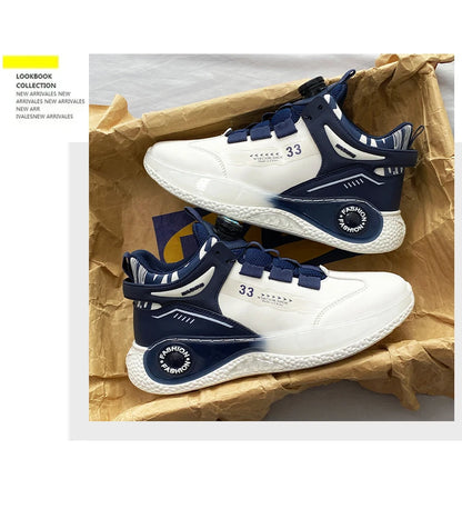 Herren-Sneaker mit drehbarer Schnalle – bequeme, rutschfeste Schnürschuhe für Outdoor-Aktivitäten