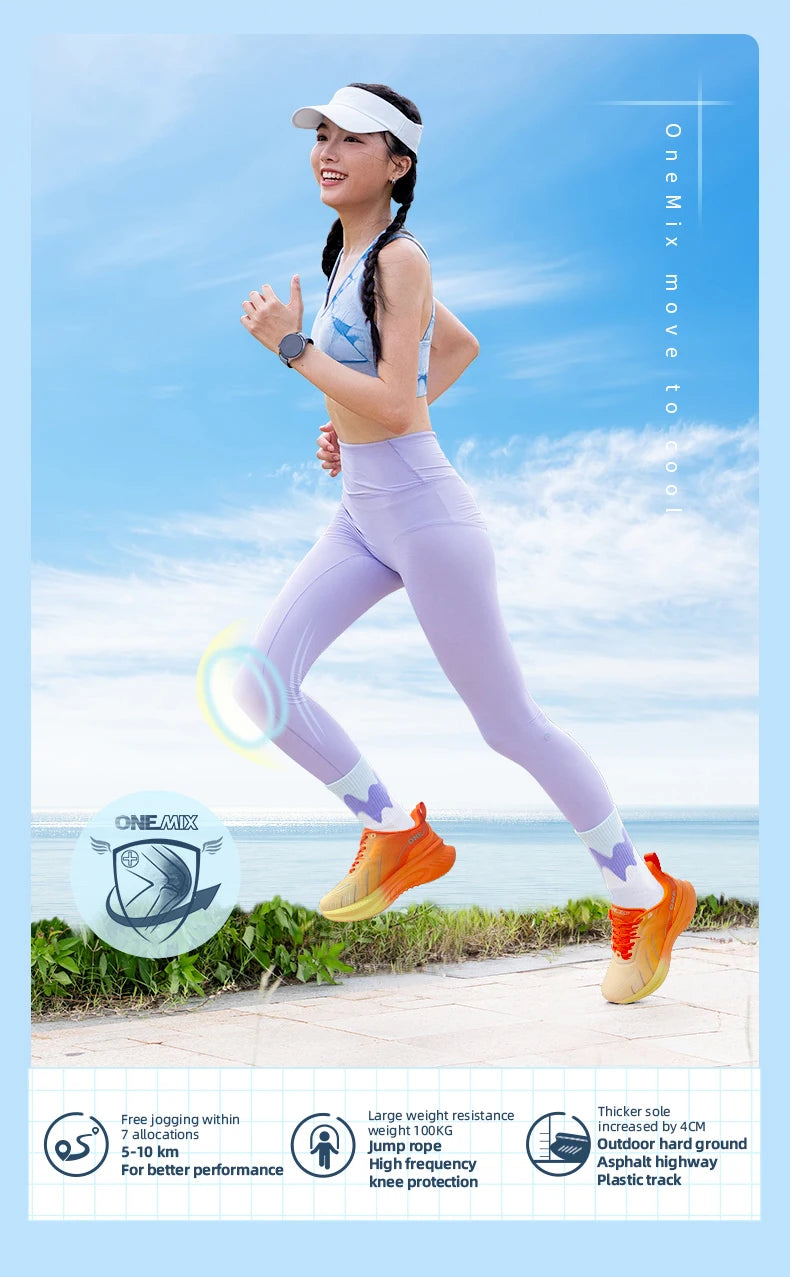 ONEMIX Nouvelles chaussures de course à amorti pour hommes, adaptées aux coureurs intensifs, à lacets, sportives, pour femmes, antidérapantes, d'extérieur, athlétiques, baskets pour hommes