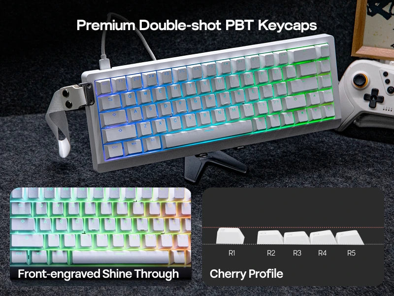 EPOMAKER HE68 Lite 65% ANSI US Layout Tray-Mounted Wired Hall Effect Magnetic Mechanical Keyboard DKS SOCD RGB Backlight