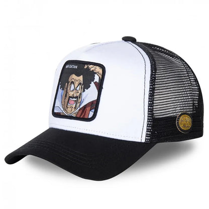 Casquette Dragon Ball Son Goku pour l'été : casquette de voyage à visière, pour homme, brodée, style hip-hop, visière pare-soleil, casquette trucker ajustable en maille