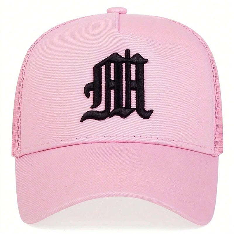 Unisex M Letter Embroidery Baseball Net Caps Hip Hop Cap Spring Summer Outdoor Adjustable Casual Hats Sunscreen Hat