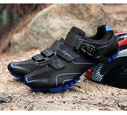 Chaussures de cyclisme unisexes à semelle rigide – Chaussures à crampons pour vélo de route 4 saisons, VTT et sports de plein air