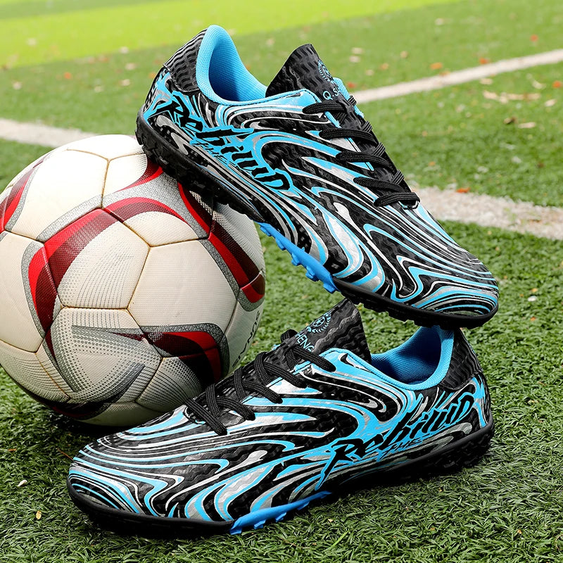 Chaussures de football pour hommes, modèle bas, avec crampons longs FG/TF, chaussures de football pour jeunes, ultra-légères, antidérapantes, pour entraînement sur gazon naturel, chaussures de sport.