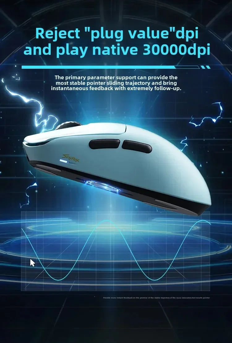 SCYROX V6 Wireless Gaming Mouse 40g Ultra-Light, PAW3950 Sensor, 24,600 DPI, 8KHz Polling Rate, 750 IPS, 2.4GHz Esports Gaming Mouse