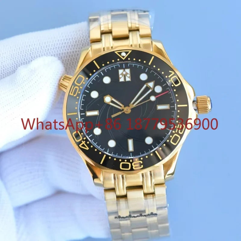 2026 High Quality Men's 904l Stainless Steel Automatic Mechanical 42mm Ceramic Watch Ring Watches Customized