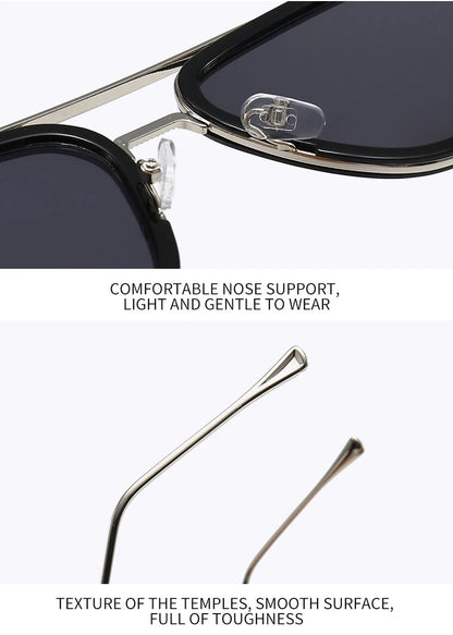 2024 New Square Men Sunglasses Fashion Metal Steampunk Sun Glasses For Women Trendy Outdoor Shades Eyewear Unisex Accessory