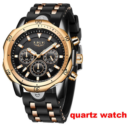 LIGE automatische mechanische polshorloges voor heren – Luxe horloge uit het topsegment met tourbillon, elegant en waterdicht model, ideaal voor op het werk of formele gelegenheden.
