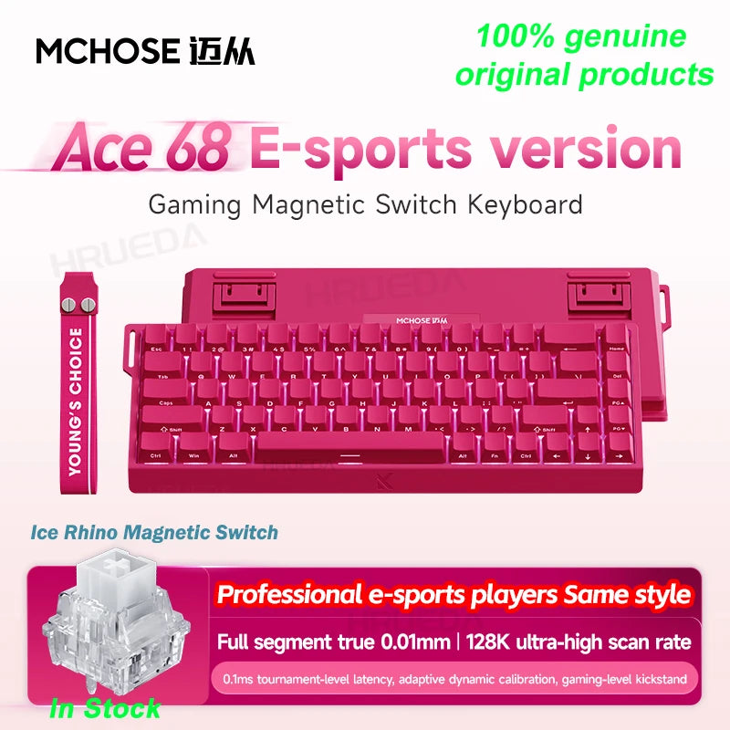 MCHOSE Ace 60 Pro 68 Magnetic Axis Mechanical Keyboard Customized Esports 0.01ms Latency RT 0.01mm 128K Gaming Keyboard Original