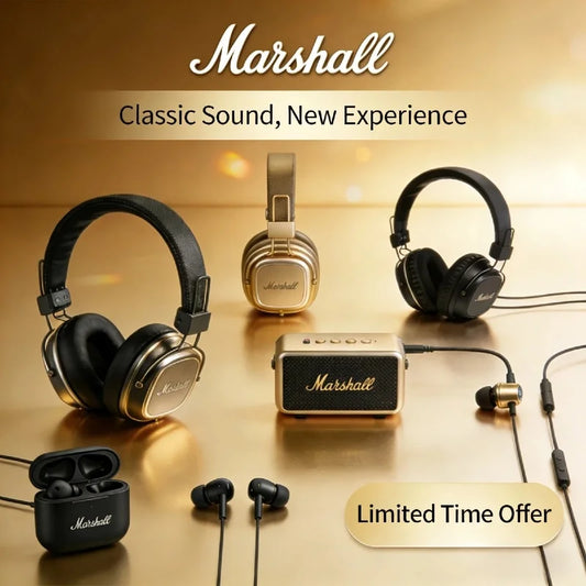 Marshall Motif II ANC True Wireless Earbuds with Active Noise Cancelling, Hi-Fi Deep Bass Bluetooth Earphones with Mic