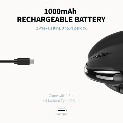DELUX M618XSD Ergonomic Vertical Mouse with OLED Screen, 4000 DPI, Rechargeable 1000mAh Battery, Wireless & Wired Computer Mouse