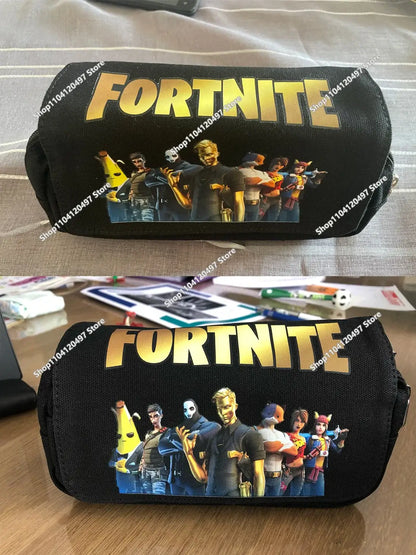 Fortnites Anime Pencil Bag Kawaii PencilCase Large Capacity Waterproof Handheld Cosplay Pencil Pouch Office Stationary Gift Toy