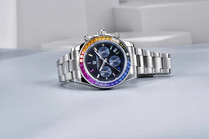 Orologio da uomo PAGANI DESIGN – Modello con quadranti colorati, orologio da polso al quarzo di lusso, cronografo dotato di un movimento