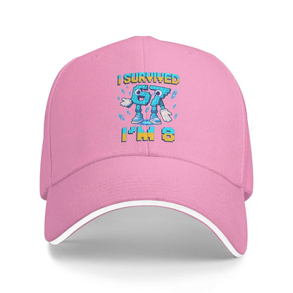 Unisex 8-ojo gimtadienio „I'm 8 Year Old Six Seven Bruh 6 7 Brainrot Meme“ kepurė, naujos beisbolo kepurės su saulės apsauga