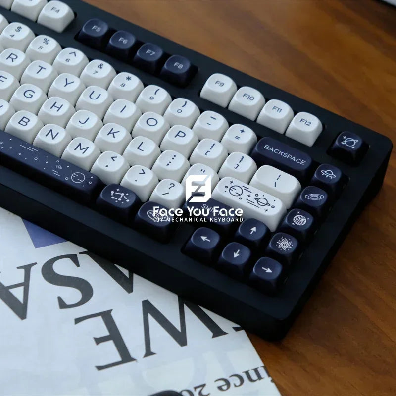 Galaxy Theme Key Cap 129 Keys GMK MOA Profile DYE-SUB PBT Keycap with 1.75U 2U Shift for MX Switch Mechanical Keyboard