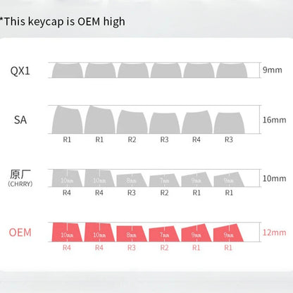 OEM Profile Gradient Side Printed Shine Through Keycaps PBT Double Shot Keycap For Mechanical Gamer Keyboard Black Gray Key Caps