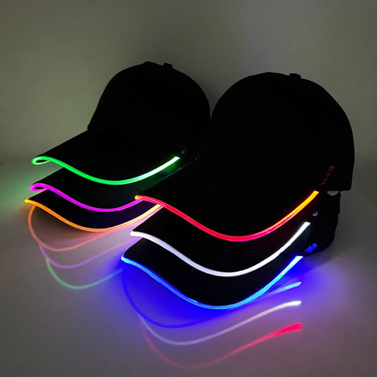 Модерна светеща бейзболна шапка с LED осветление, хип-хоп шапка за бар и клуб, флуоресцентна шапка за мъже и жени, DJ танци, парти аксесоари и костюм costume