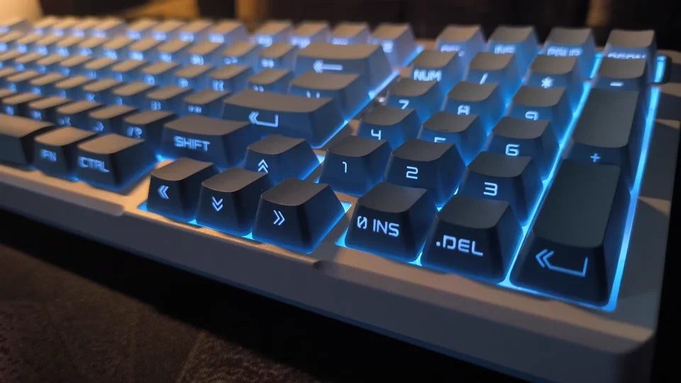 OEM Profile Gradient Side Printed Shine Through Keycaps PBT Double Shot Keycap For Mechanical Gamer Keyboard Black Gray Key Caps
