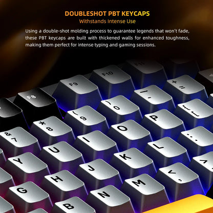 Machenike K600-B82W Mechanical Keyboard Tri-Modes Gasket Mounted 75% ANSI Layout  RGB Backlit Wireless Gaming Keyboard