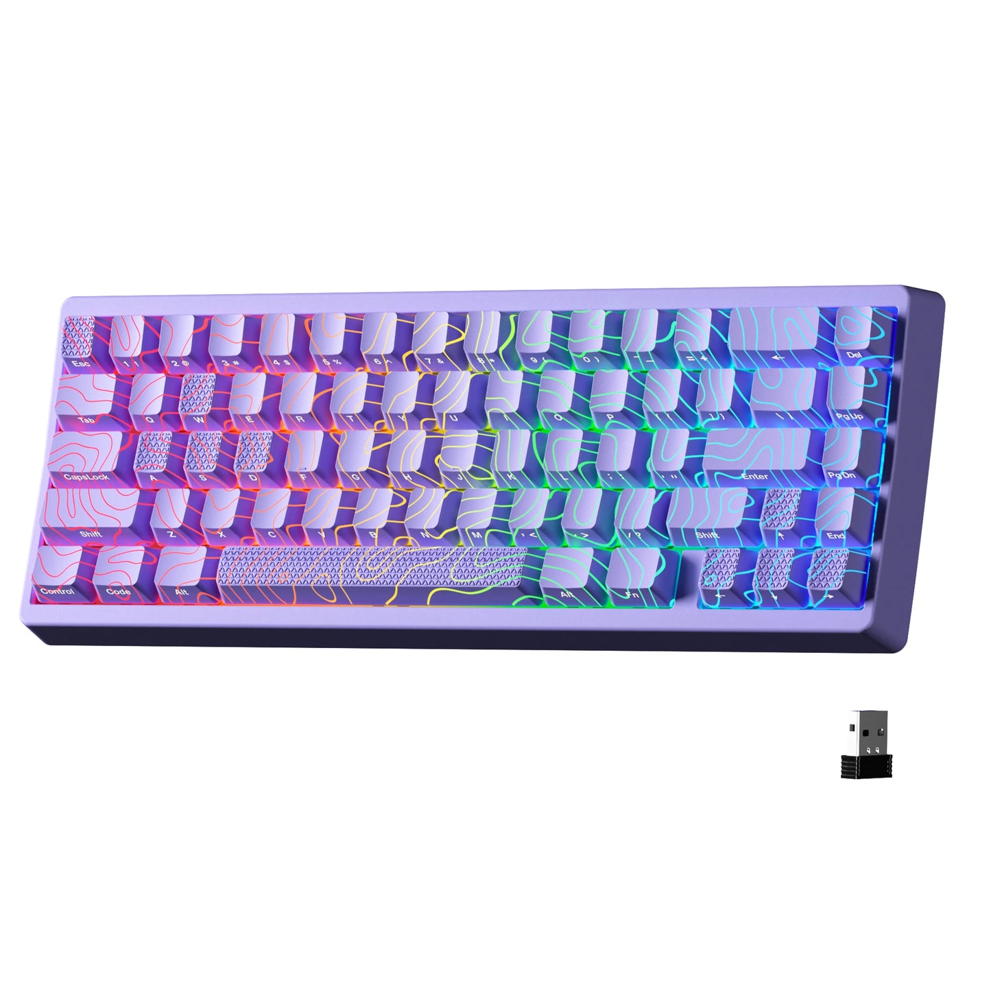 XVX M67 JadeStone Mechanical Keyboard 65% Tri-Mode Wireless Keyboard, Hot Swappable RGB Mechanical Keyboard with IMD Keycaps, Gasket Mount Gaming Keyboard