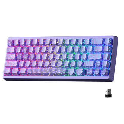 XVX M67 JadeStone Mechanical Keyboard 65% Tri-Mode Wireless Keyboard, Hot Swappable RGB Mechanical Keyboard with IMD Keycaps, Gasket Mount Gaming Keyboard