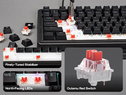 EPOMAKER x AULA F75 Wired Only 75% ANSI US Layout Gasket Hot-Swap Mechanical Keyboard for Mac/WIN/Android with Knob