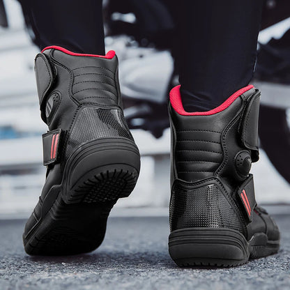2025 New Men's Motorcycle Boots Outdoors Waterproof Safety Protection Motorcycle Shoes High Quality PU Leather Men Motos Boot