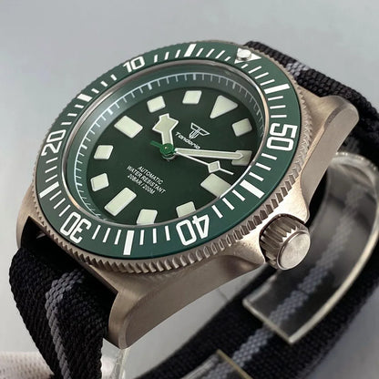 Titanium Case Tandorio 42mm Retro FXD NH35 PT5000 Mechanical Men's Watch Sapphire 200M Diver Watches Luminous Watches for Men