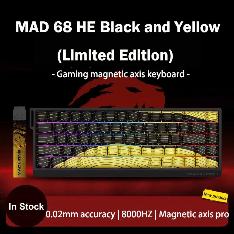 MADLIONS MAD 60/68HE Gaming Magnetic Switch Keyboard, Wired Mechanical Gaming Keyboard with 8K Polling Rate, Rapid Trigger, Hot Swappable RGB 61/68 Keys