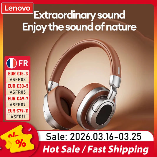 Lenovo LE602 Bluetooth 6.0 Over-Ear Headphones – HiFi Stereo ANC Wireless & Wired Gaming Headset with ENC HD Mic