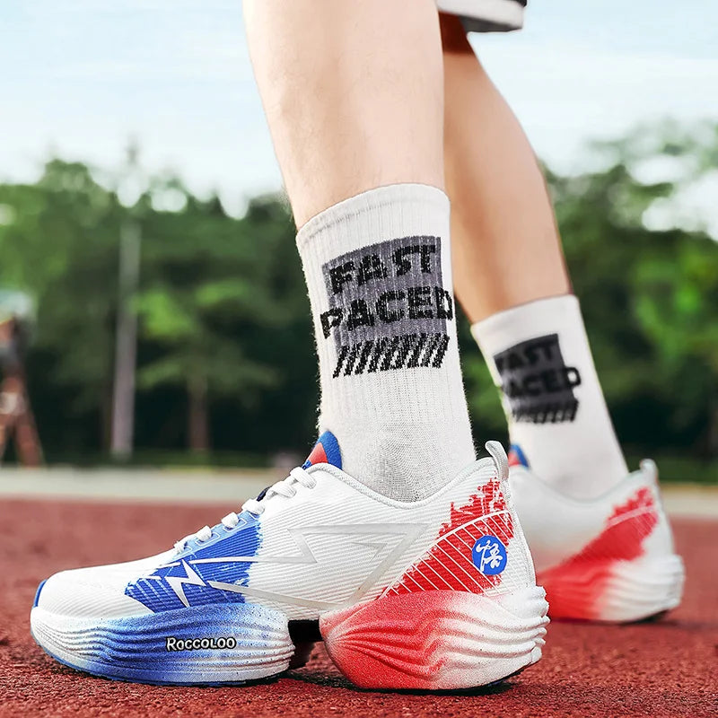 Paire de chaussures de sport professionnelles pour marathon, confortables, de jogging, amortissantes, d’entraînement, à fort rebond, antidérapantes, de course