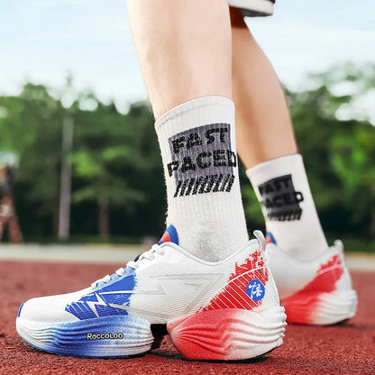 Paire de chaussures de sport professionnelles pour marathon, confortables, de jogging, amortissantes, d’entraînement, à fort rebond, antidérapantes, de course